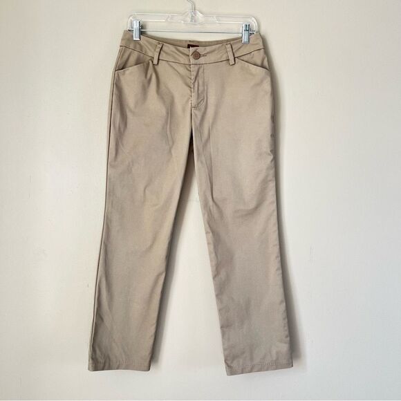 Lee Wrinkle Free Classic Fit Tan Straight Leg Chino Career Casual Pants Size 4P - Picture 2 of 11